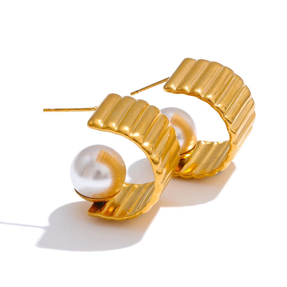 Eetit Модные серьги-хагги C-образной формы с искусственным жемчугом для женщин, золотистого цвета, из нержавеющей стали, шикарные повседневные украшения золотой
Eetit Модные серьги-хагги C-образной формы с искусственным жемчугом для женщин, золотистого цвета, из нержавеющей стали, шикарные повседневные украшения золотой