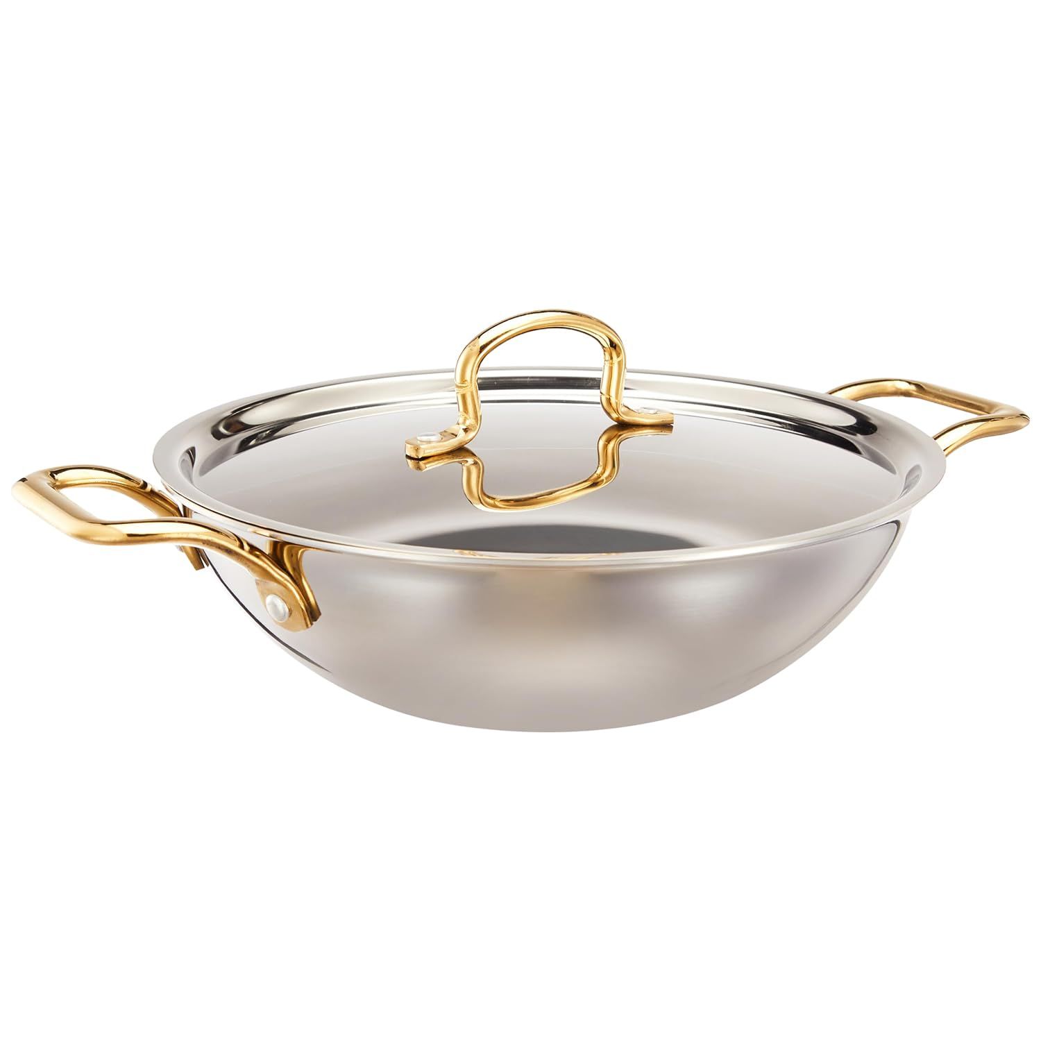 Stainless Steel Triply Kadai 24 Cm with Ss Lid and Pvd Coated Handles (Gold and Rose Gold Colour)
Stainless Steel Triply Kadai 24 Cm with Ss Lid and Pvd Coated Handles (Gold and Rose Gold Colour)