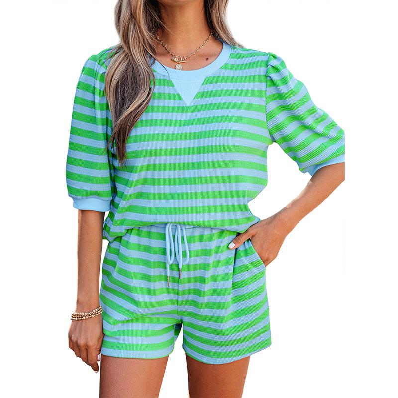 2026 Summer Women s Versatile Stripe Print Casual Set - European American Loose Short Sleeve Ensemble Extra Large
2026 Summer Women s Versatile Stripe Print Casual Set - European American Loose Short Sleeve Ensemble Extra Large