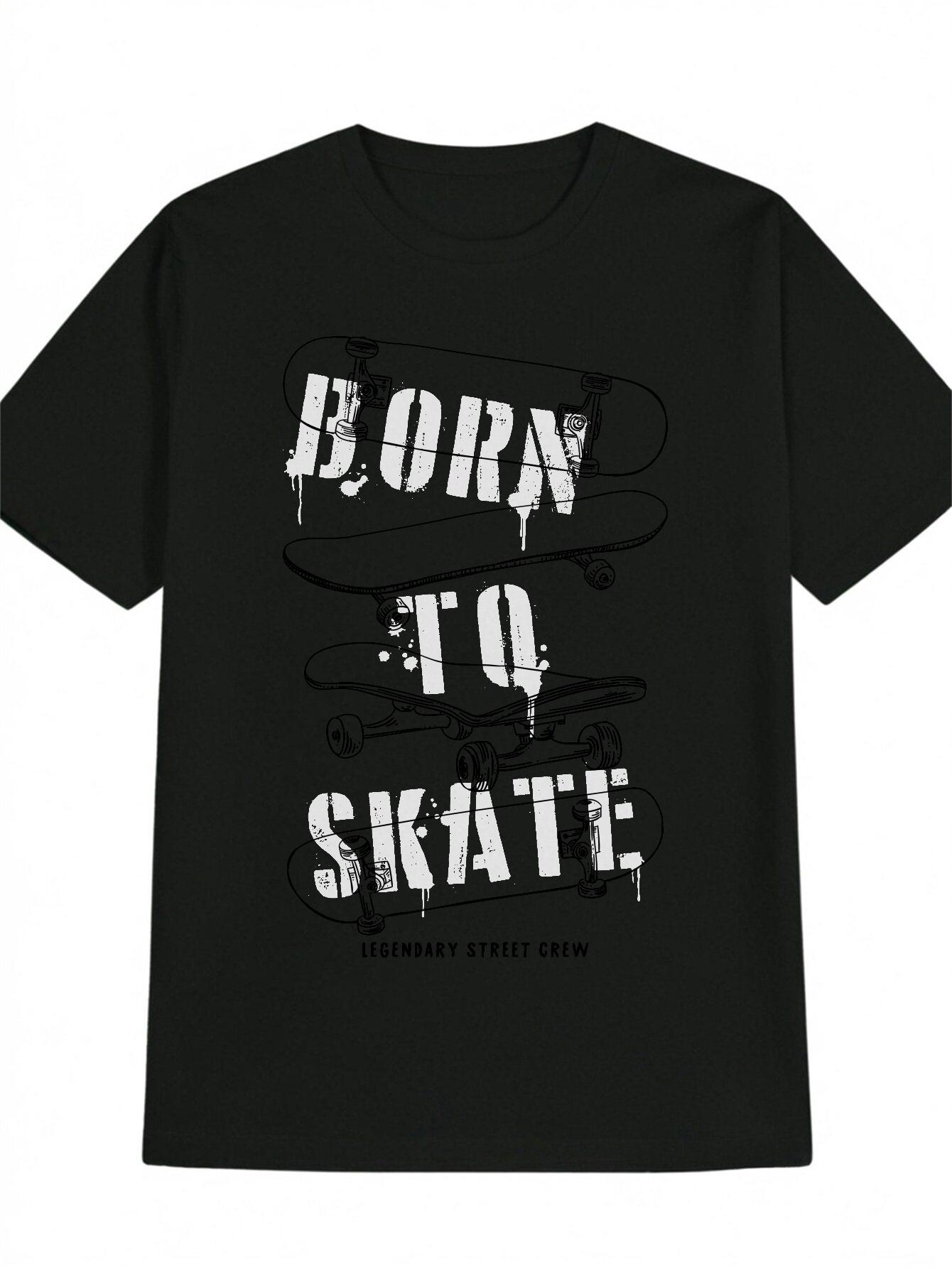 Casual Skateboard Graphic T-shirt - Born to Skate Print XL
Casual Skateboard Graphic T-shirt - Born to Skate Print XL
