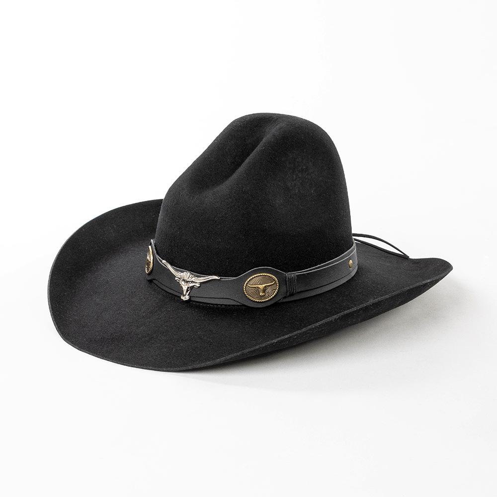 Big Head Western Cowboy Wool Hat with Metal Bull Head Embellishment Wide Brim Edge Design Horse Riding Music Festivals Hat M57cm чорний
Big Head Western Cowboy Wool Hat with Metal Bull Head Embellishment Wide Brim Edge Design Horse Riding Music Festivals Hat M57cm чорний