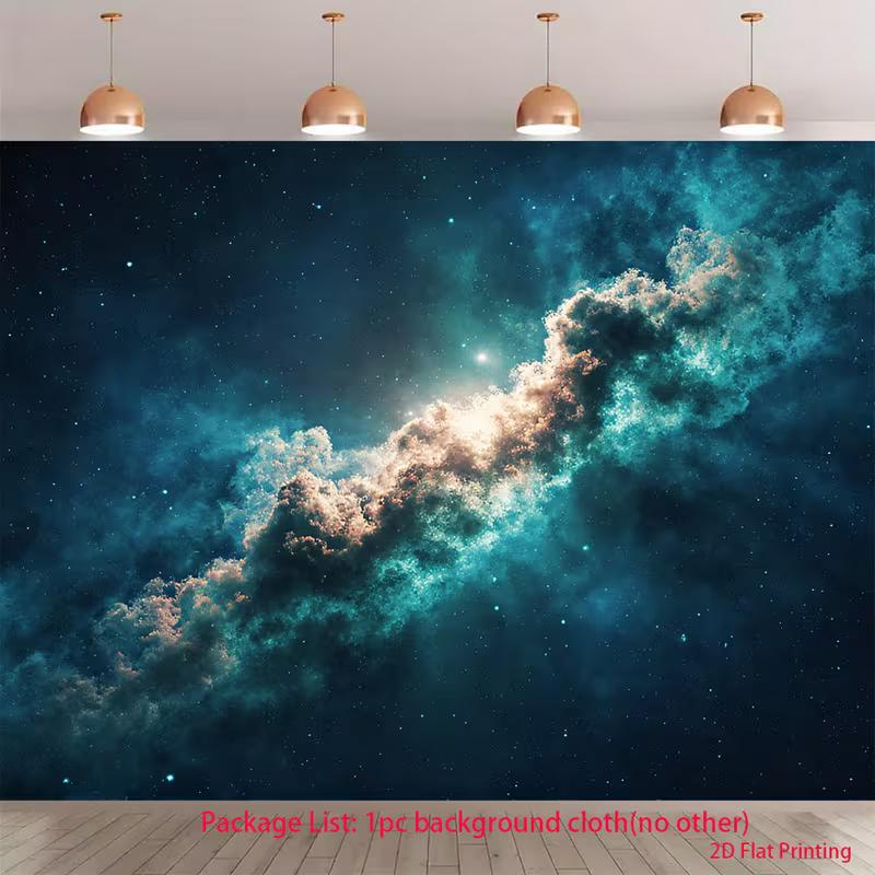 2D Deep Space Galaxy Backdrop, Teal Nebula and Starfield Decor 47.2x31.5inch/120*80cm
2D Deep Space Galaxy Backdrop, Teal Nebula and Starfield Decor 47.2x31.5inch/120*80cm
