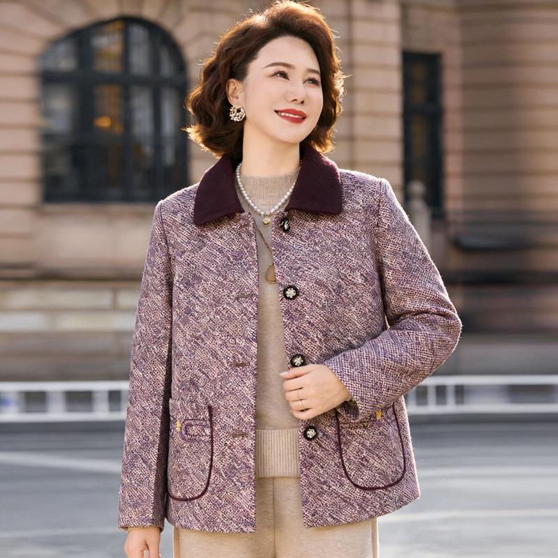 Mother s Wear Stylish Lapel Jacket: Simple Spring/Autumn Cardigan for Women Aged 40+ 4XL (for 140-155 jin)
Mother s Wear Stylish Lapel Jacket: Simple Spring/Autumn Cardigan for Women Aged 40+ 4XL (for 140-155 jin)
