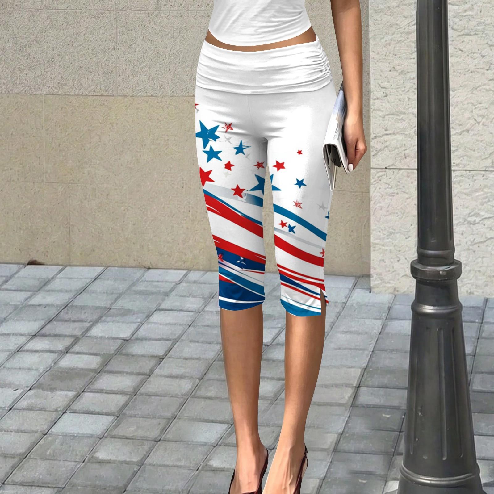 Women s Slim Fit Capris with Wrinkle Design and Independence Day Print Stretchy Mid-Rise Seven-Point Pants for Casual Wear M
Women s Slim Fit Capris with Wrinkle Design and Independence Day Print Stretchy Mid-Rise Seven-Point Pants for Casual Wear M
