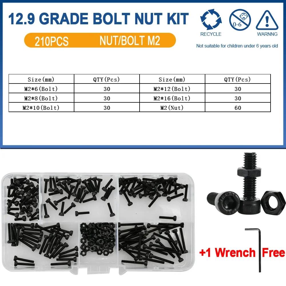 Din912 Allen Bolt Hex Socket Round Cap Head Screw Nut Kit M2 M3 M4 M5 M6 12.9 Grade Black Hex Hexagon Bolt Nut Assortment Set
Din912 Allen Bolt Hex Socket Round Cap Head Screw Nut Kit M2 M3 M4 M5 M6 12.9 Grade Black Hex Hexagon Bolt Nut Assortment Set