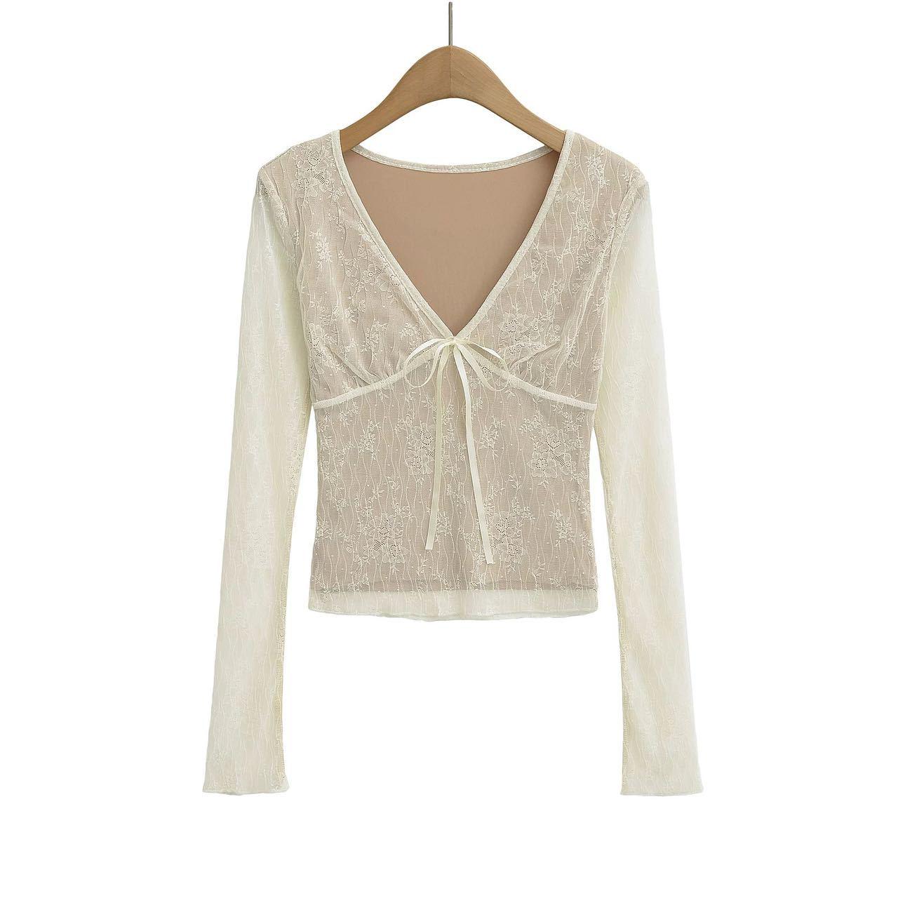 Pure Desire Lace-Trim Bow V-Neck Slim Fit Long-Sleeve Women s Top – Spring/Autumn Style One Size (100-160 lbs)
Pure Desire Lace-Trim Bow V-Neck Slim Fit Long-Sleeve Women s Top – Spring/Autumn Style One Size (100-160 lbs)