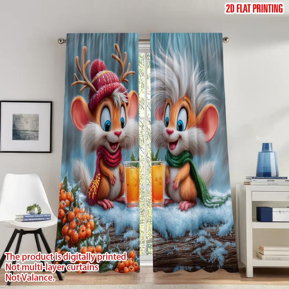 Flat Printing Christmas Hot Party Curtains Cute Animals Festive Drinks Digital Printed Polyester Drapes Spring Set Of 2 Made W100*H70(CM)-Grommet top&1PCS
Flat Printing Christmas Hot Party Curtains Cute Animals Festive Drinks Digital Printed Polyester Drapes Spring Set Of 2 Made W100*H70(CM)-Grommet top&1PCS