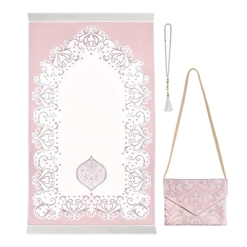 Muslims Prayer Rug with Tasbih and Portable Bag Muslims Gift for Women Men Mubarak Islamic Praying Soft Mat for Ramadans рожевий
Muslims Prayer Rug with Tasbih and Portable Bag Muslims Gift for Women Men Mubarak Islamic Praying Soft Mat for Ramadans рожевий
