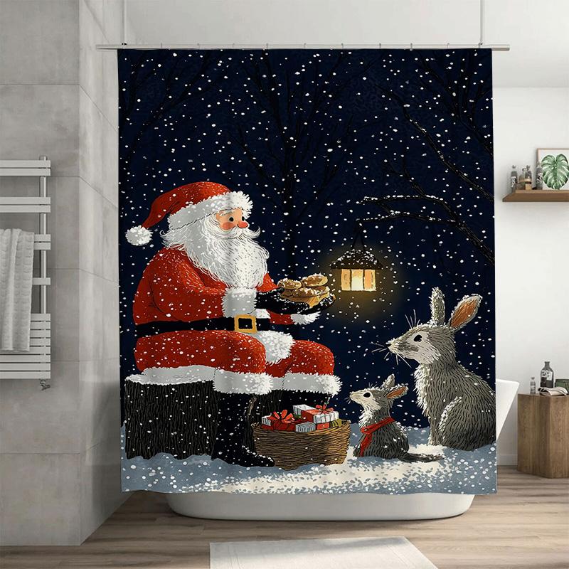 Tuniu Charming Santa Claus Christmas Bathroom Decor Shower Curtain Festive Holiday Home Gift Cute Forest Animal Design Waterproo W60H190(CM)-1 Pcs
Tuniu Charming Santa Claus Christmas Bathroom Decor Shower Curtain Festive Holiday Home Gift Cute Forest Animal Design Waterproo W60H190(CM)-1 Pcs