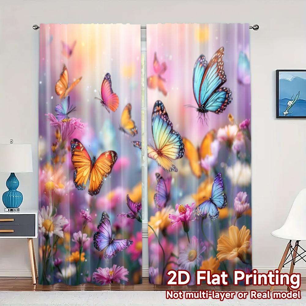 Set Of 2 Modern Flat Printing Curtains Without Rod Butterflygarden Creative Versatile Fabric Gifts Curtain Made Polyester W100*H70(CM)-Grommet top&2PCS
Set Of 2 Modern Flat Printing Curtains Without Rod Butterflygarden Creative Versatile Fabric Gifts Curtain Made Polyester W100*H70(CM)-Grommet top&2PCS