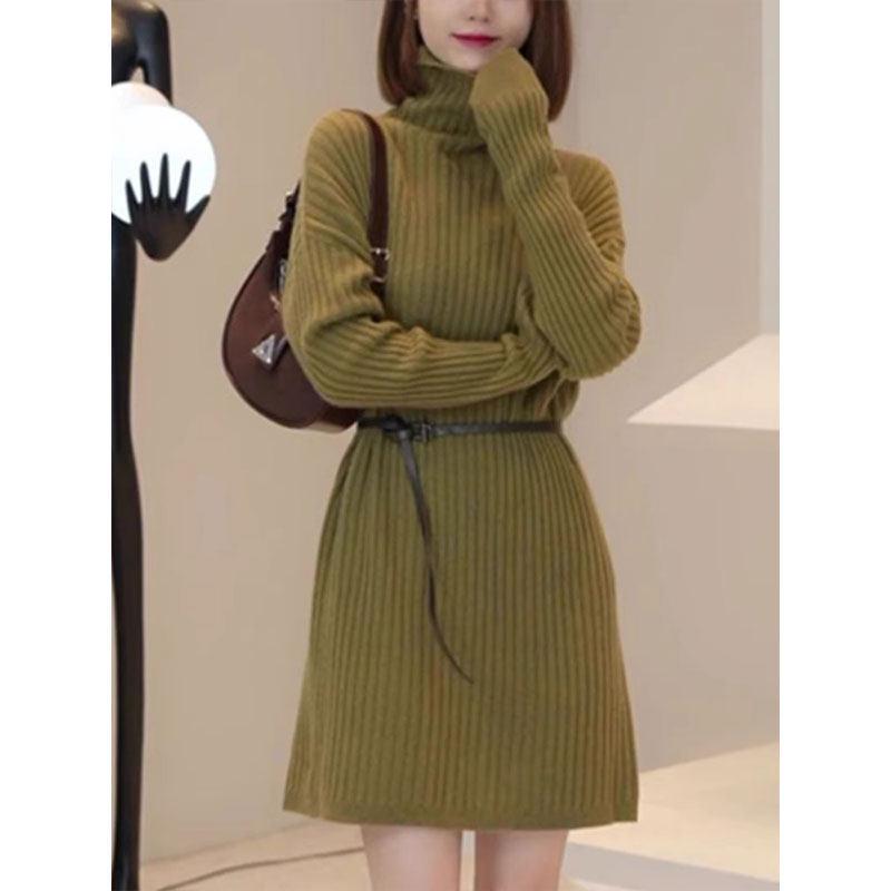 2025 Korean Style Autumn High-neck Knit Dress with Belted Waist for Women One Size (80-120) армія зелений колір
2025 Korean Style Autumn High-neck Knit Dress with Belted Waist for Women One Size (80-120) армія зелений колір