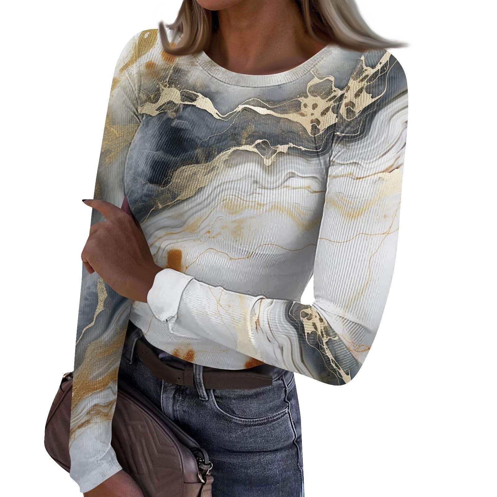 Женская и зимняя футболка с тонким низом, модная повседневная футболка с градиентным принтом и круглым вырезом, пуловер с длинным рукавом S
Женская и зимняя футболка с тонким низом, модная повседневная футболка с градиентным принтом и круглым вырезом, пуловер с длинным рукавом S