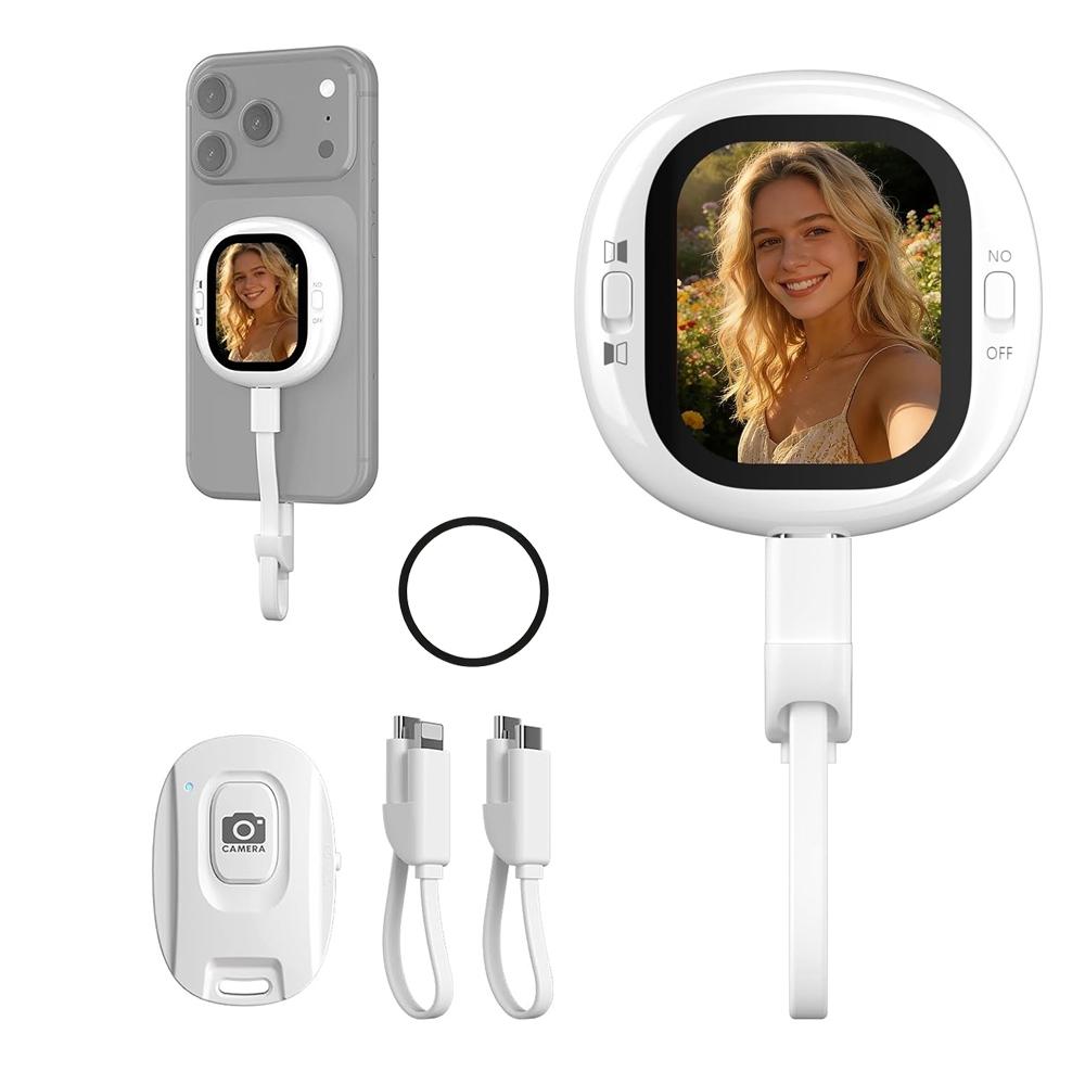 Wired Rear Camera Selfie Screen Monitor with Bluetooth Remote Magnetic & Plug Play for iPhone (Not supported for Android) белый
Wired Rear Camera Selfie Screen Monitor with Bluetooth Remote Magnetic & Plug Play for iPhone (Not supported for Android) белый