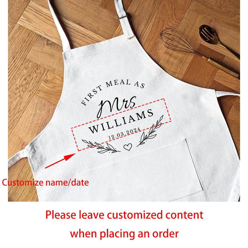 Personalized Mr Mrs Bride Groom Couple Apron First Meal Wedding Engagement Newlywed Bridal Shower Anniversary Christmas Gift 75x65cm
Personalized Mr Mrs Bride Groom Couple Apron First Meal Wedding Engagement Newlywed Bridal Shower Anniversary Christmas Gift 75x65cm