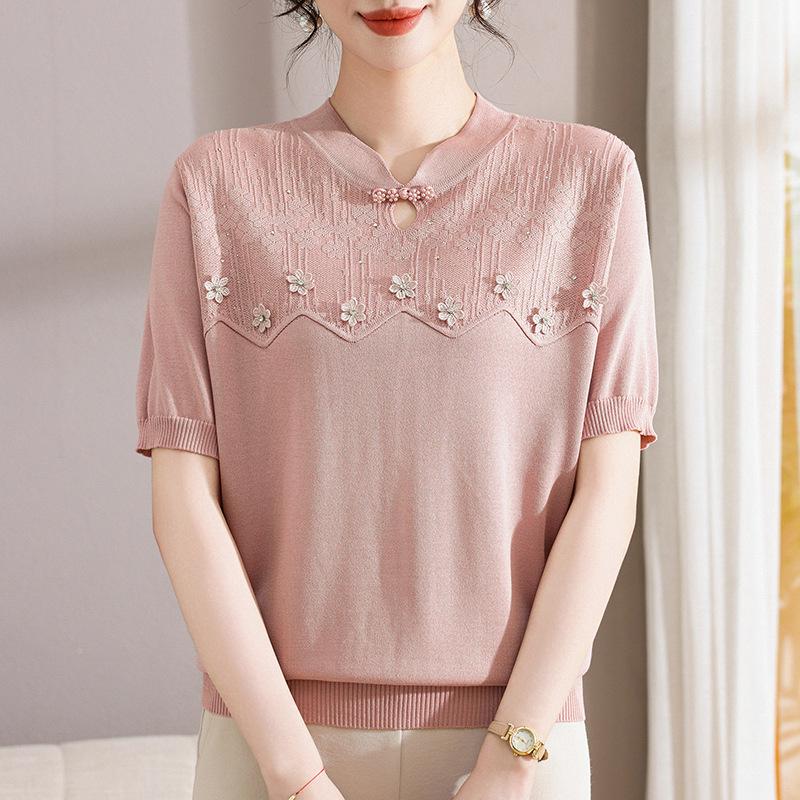 New 2026 Spring/Summer Embroidered Knit Top - Short-Sleeved Chinese Style for Middle-Aged and Elderly Women XL (90-115 Jin)
New 2026 Spring/Summer Embroidered Knit Top - Short-Sleeved Chinese Style for Middle-Aged and Elderly Women XL (90-115 Jin)