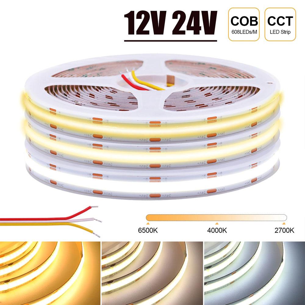 Светодиодная лента CCT COB с высокой плотностью 608 светодиодов/м, гибкая светодиодная лента с регулировкой яркости FOB 2700K до 6500K, сменное светодиодное освещение DC12V 24V 12V L=0.5M
Светодиодная лента CCT COB с высокой плотностью 608 светодиодов/м, гибкая светодиодная лента с регулировкой яркости FOB 2700K до 6500K, сменное светодиодное освещение DC12V 24V 12V L=0.5M
