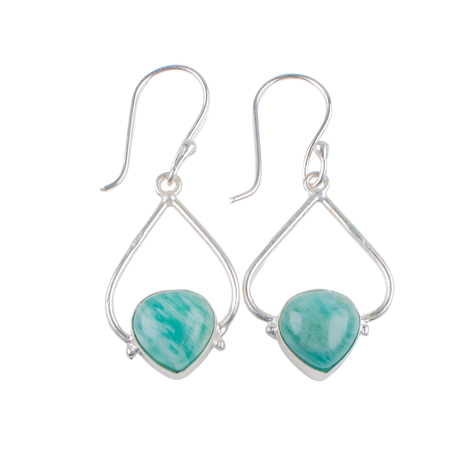 Rare Amazonite Gemstone 925 Stamped Silver Lovely Jewelry Earrings Gift For Wife EE-33-30
Rare Amazonite Gemstone 925 Stamped Silver Lovely Jewelry Earrings Gift For Wife EE-33-30