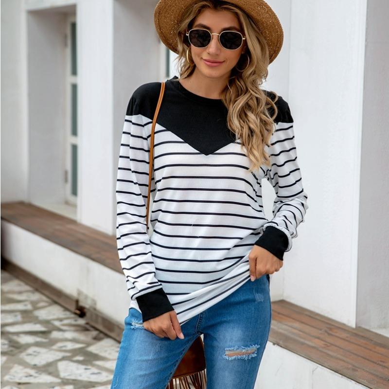 Женская трикотажная блузка с длинными рукавами в полоску в стиле пэчворк для больших размеров L чёрный
Женская трикотажная блузка с длинными рукавами в полоску в стиле пэчворк для больших размеров L чёрный