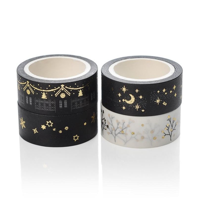 4Pcs 5m Sky Stars Moon Snow Silver Gold Foil Washi Tape DIY Decorative Adhesive Tape Masking Tape for Decor Papeterie. Gold
4Pcs 5m Sky Stars Moon Snow Silver Gold Foil Washi Tape DIY Decorative Adhesive Tape Masking Tape for Decor Papeterie. Gold