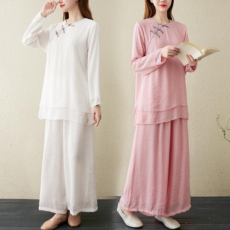 2024 Women s Buddha-Style Chinese Yoga Two-Piece Set: Retro Frog Button Zen Tea Meditation Clothing. L білий
2024 Women s Buddha-Style Chinese Yoga Two-Piece Set: Retro Frog Button Zen Tea Meditation Clothing. L білий