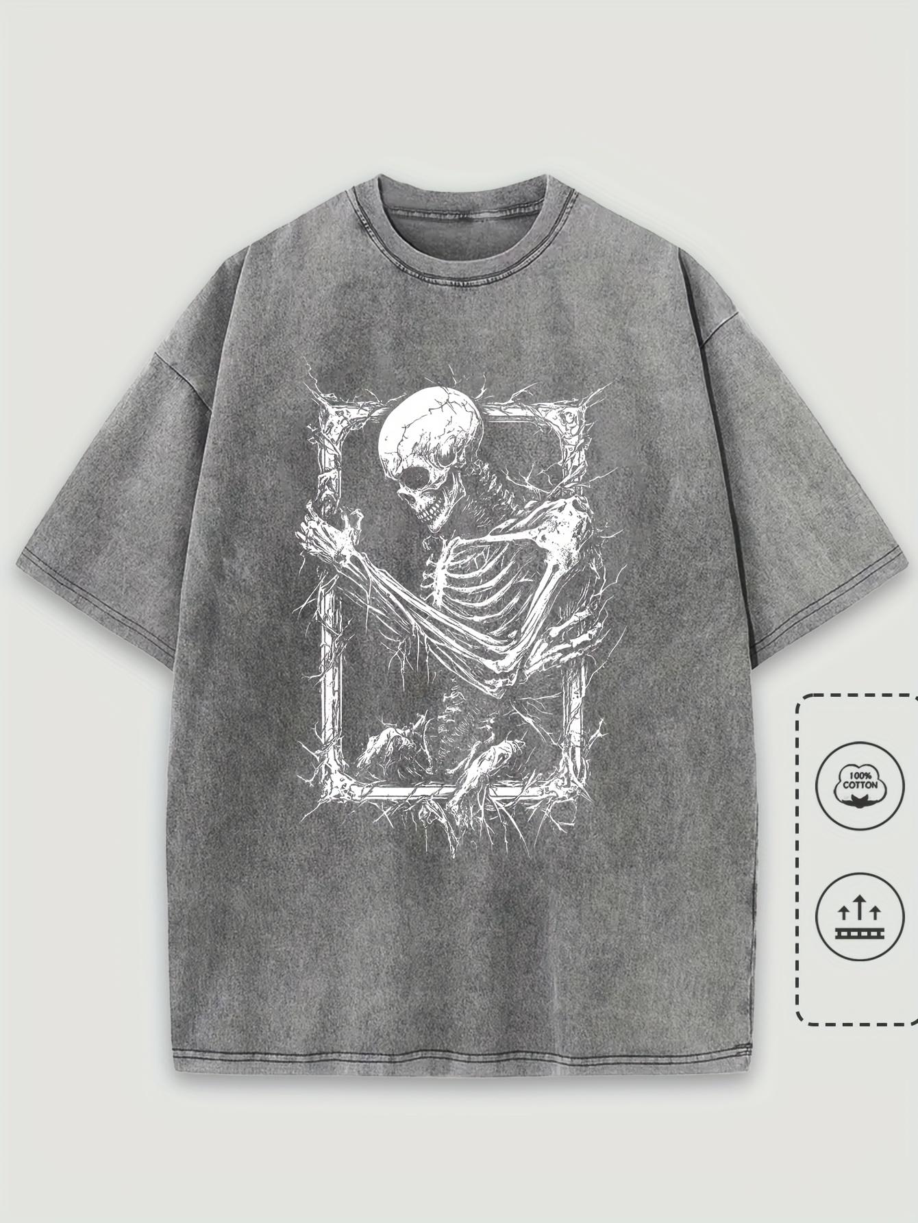 MenS Vintage Skeleton Graphic TShirt Cotton Washed Streetwear Tee with Skull Design Casual Round Neck Short Sleeve Shirt S
MenS Vintage Skeleton Graphic TShirt Cotton Washed Streetwear Tee with Skull Design Casual Round Neck Short Sleeve Shirt S