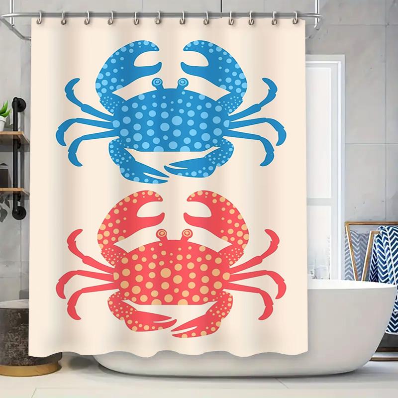 Bathroom Decor Shower Curtain Modern Blue Red Crab Print, Waterproof Fabric, Suitable for Kids Bathrooms 90x180cm
Bathroom Decor Shower Curtain Modern Blue Red Crab Print, Waterproof Fabric, Suitable for Kids Bathrooms 90x180cm