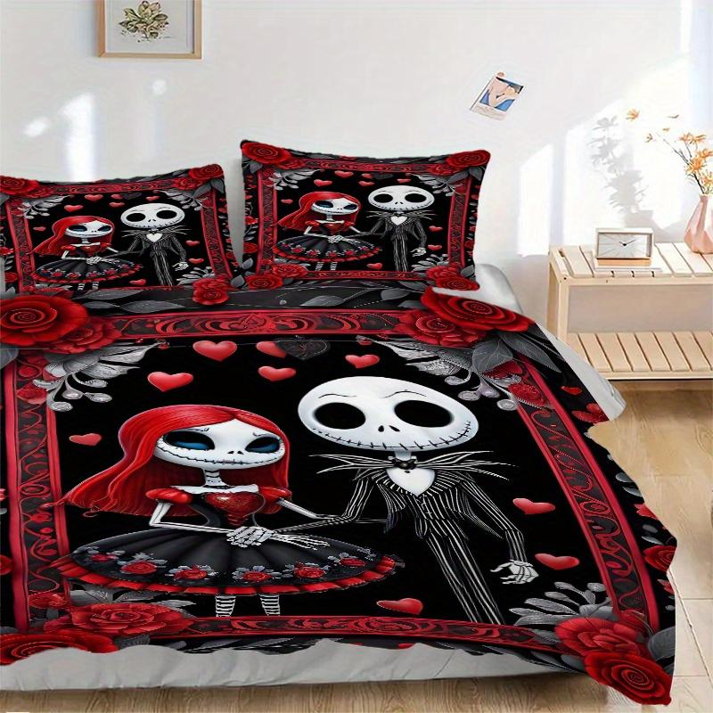 3pcs Cute Jack And Sally Print Cover Set Ultra Soft, Breathable, and Comfortable Bedding with Stylish Design for Bedroom and Guest Room Deco 135x200cm
3pcs Cute Jack And Sally Print Cover Set Ultra Soft, Breathable, and Comfortable Bedding with Stylish Design for Bedroom and Guest Room Deco 135x200cm