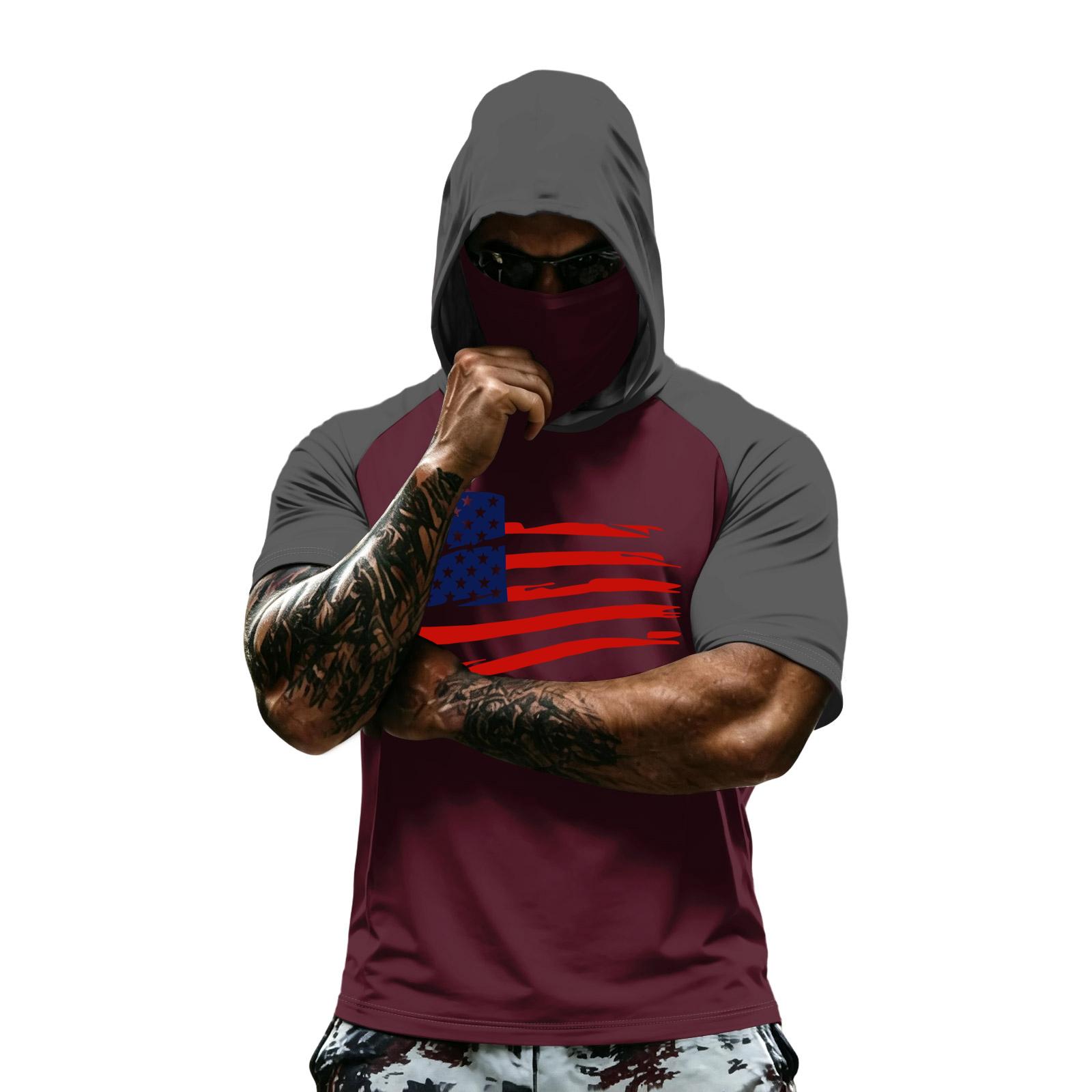Men s summer camouflage gradient drying short-sleeved T-shirt, sun clothing, fishing, fitness, sports, hooded short-sleeved shirt S червоний
Men s summer camouflage gradient drying short-sleeved T-shirt, sun clothing, fishing, fitness, sports, hooded short-sleeved shirt S червоний