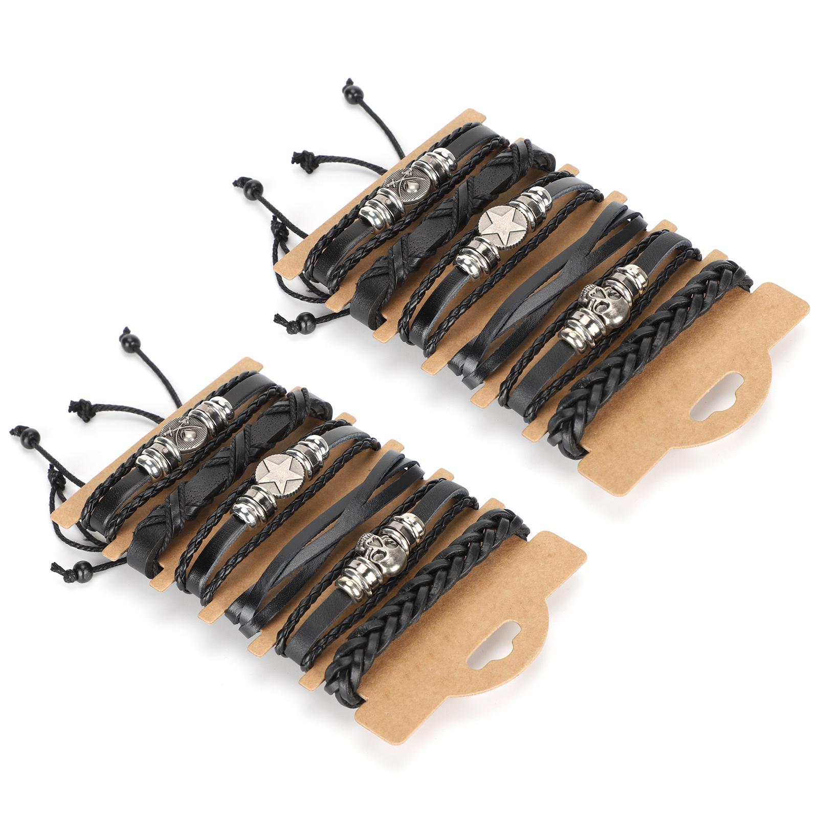 12pcs HandKnitted Bracelet Cow Split Leather Unisex Braided Fashionable Wrist Cuff Decoration
12pcs HandKnitted Bracelet Cow Split Leather Unisex Braided Fashionable Wrist Cuff Decoration