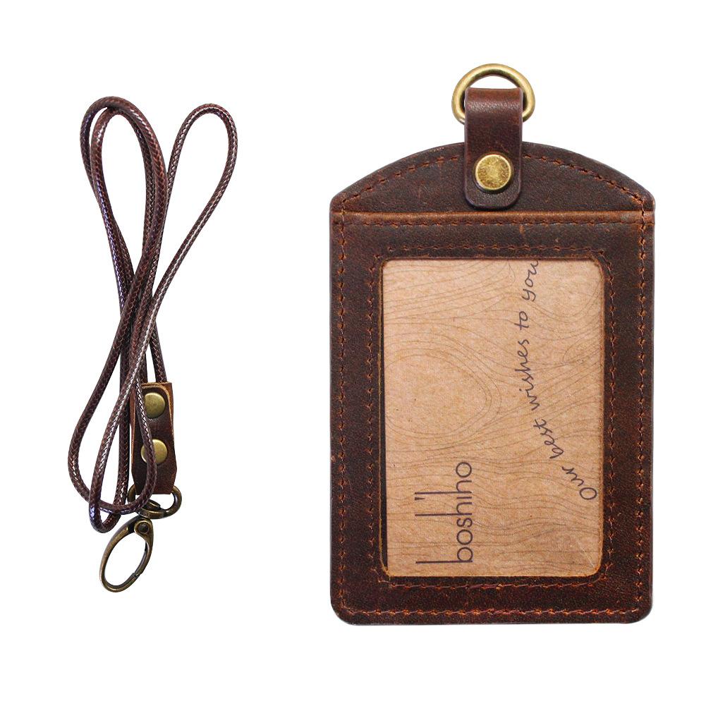 Vintage Crazy Horse Genuine Leather ID Badge Holder Work Name Card Case with Lanyard Office темно-коричневого кольору
Vintage Crazy Horse Genuine Leather ID Badge Holder Work Name Card Case with Lanyard Office темно-коричневого кольору