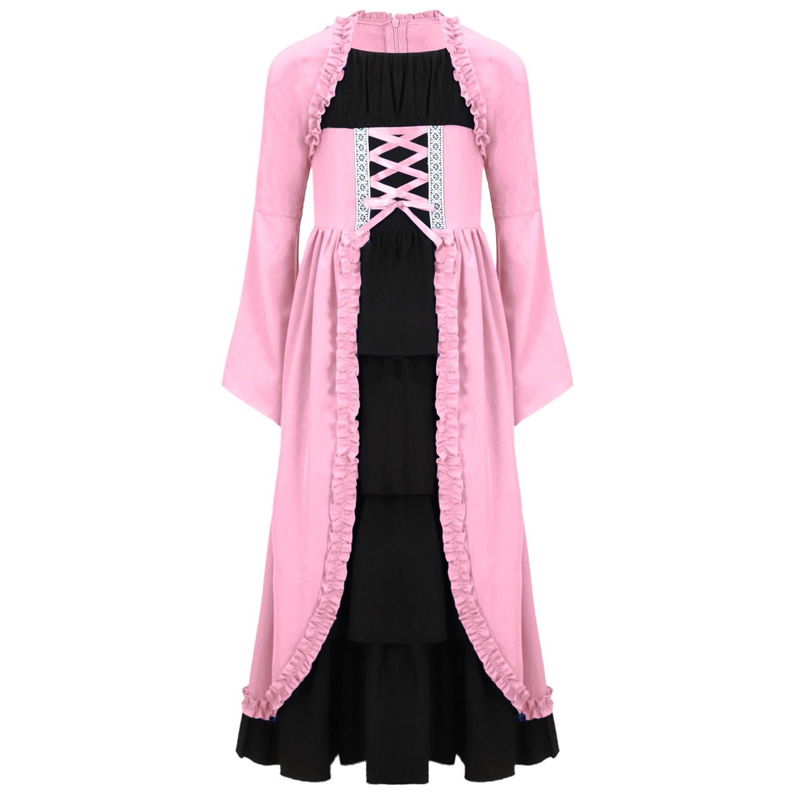 Girls Medieval Renaissance Long Dress Color Contrast Bell Sleeve Layered Ruffles Costume 5-6 Years
Girls Medieval Renaissance Long Dress Color Contrast Bell Sleeve Layered Ruffles Costume 5-6 Years