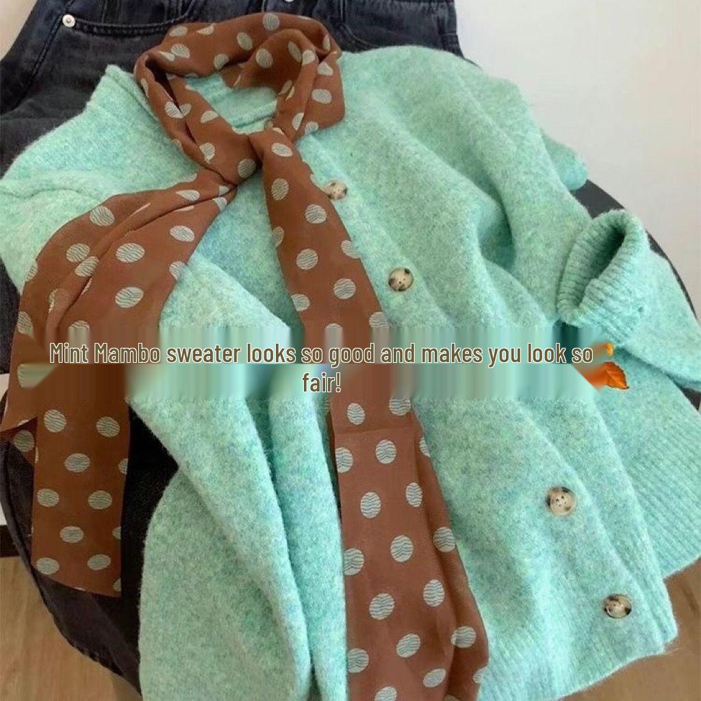 Женский трикотажный кардиган мятно-зеленого цвета - 2025 корейский стиль многослойное пальто-свитер S recommends 80-95 jin
Женский трикотажный кардиган мятно-зеленого цвета - 2025 корейский стиль многослойное пальто-свитер S recommends 80-95 jin