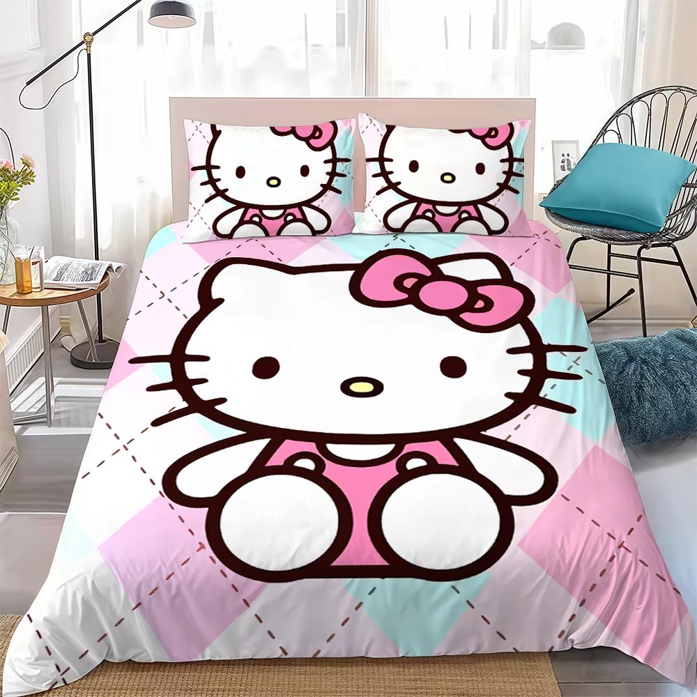 H-Hello K-Kitty Duvet Cover Set Home Style Bedding Soft Laundry Cotton Bed 3 Piece Set Student Dormitory Gift 135x200cm
H-Hello K-Kitty Duvet Cover Set Home Style Bedding Soft Laundry Cotton Bed 3 Piece Set Student Dormitory Gift 135x200cm