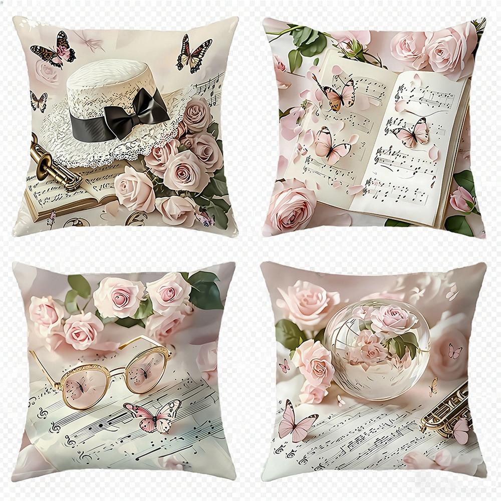 Romantic Pink Rose & Vintage Decor Pillowcase - 2D Flat Print Pillow Cover for Sofa Bedroom Living Room 4PC-45x45cm
Romantic Pink Rose & Vintage Decor Pillowcase - 2D Flat Print Pillow Cover for Sofa Bedroom Living Room 4PC-45x45cm