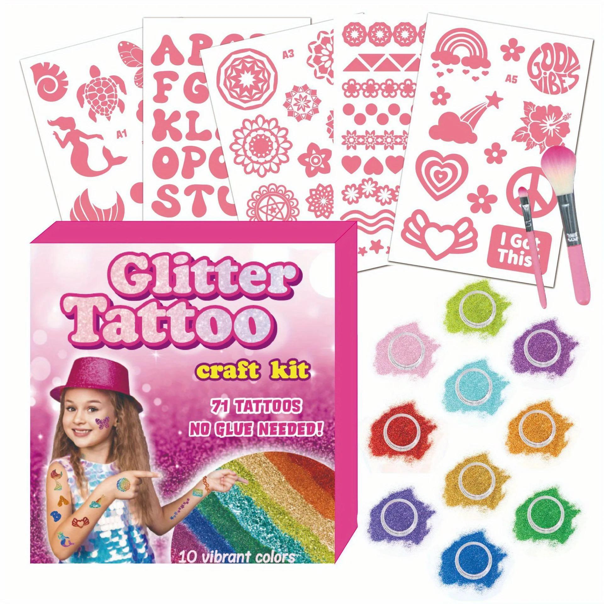 Glitter Tattoo Craft Kit: 71 Temporary Stickers, No Glue Needed, 10 Vibrant Colors - Perfect for Parties And Festivals Christmas рожевий
Glitter Tattoo Craft Kit: 71 Temporary Stickers, No Glue Needed, 10 Vibrant Colors - Perfect for Parties And Festivals Christmas рожевий