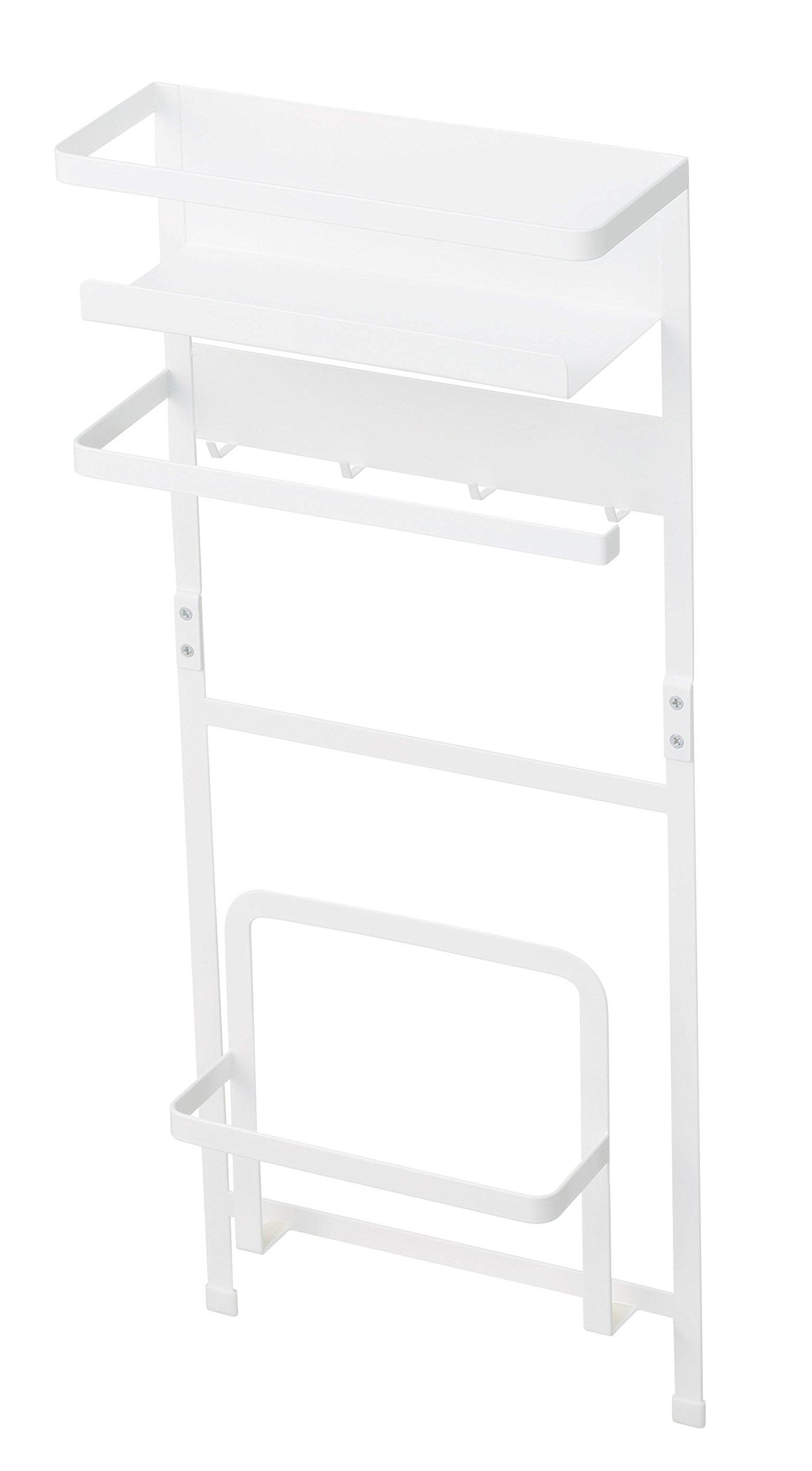 Магнитная полка для хранения Yamazaki для размещения рядом со стиральной машиной, белая, прибл.. Ш28 х Г11 х В67см, Тарелка, Сушилка для белья, Место для хранения белья, 3309