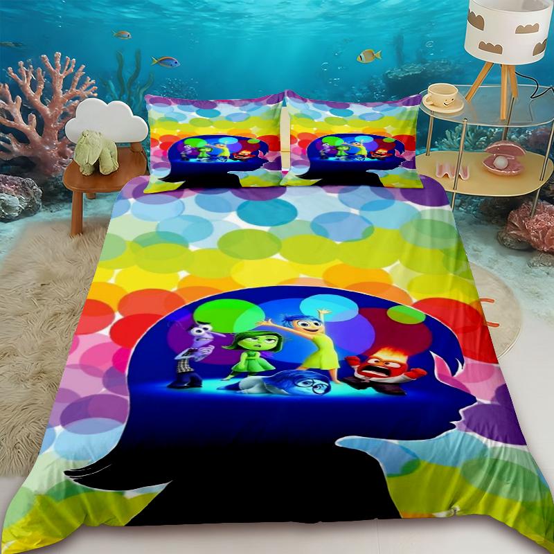 Anime Duvet Cover Set Teens Inside Out Cartoon Bedding Set Quilt Cover with 2 Pillocase Bedroom Children Gifts 135x200cm
Anime Duvet Cover Set Teens Inside Out Cartoon Bedding Set Quilt Cover with 2 Pillocase Bedroom Children Gifts 135x200cm