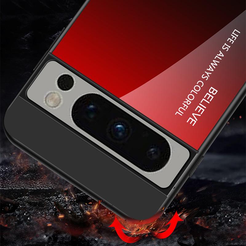 For Google Pixel 8 Pro Gradient Color Case Tempered Glass+PC+TPU Hybrid Phone Cover Gradient Purple
For Google Pixel 8 Pro Gradient Color Case Tempered Glass+PC+TPU Hybrid Phone Cover Gradient Purple