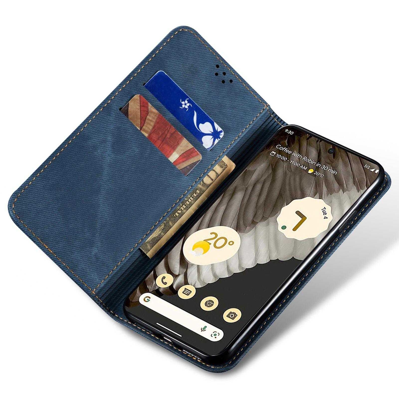 For Google Pixel 7a PU Leather Case Stand Wallet Anti-scratch Jeans Cloth Texture Phone Cover Blue
For Google Pixel 7a PU Leather Case Stand Wallet Anti-scratch Jeans Cloth Texture Phone Cover Blue