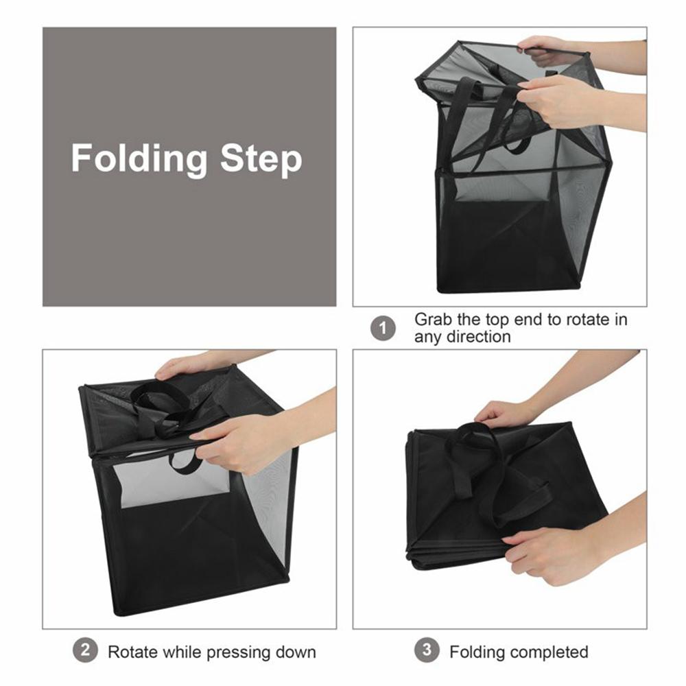 Double Layer Portable Square Mesh Laundry Basket with Handles Foldable Clothes Hamper Black
Double Layer Portable Square Mesh Laundry Basket with Handles Foldable Clothes Hamper Black