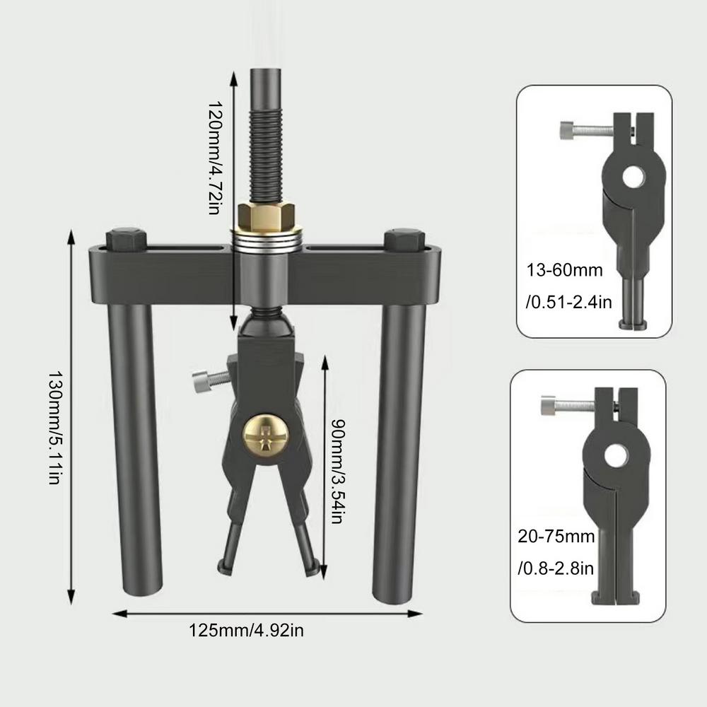 Съемник шестерен с 2 лапками, съемник подшипников из легированной стали, внутренний съемник подшипников, портативный ручной съемник, съемник шестерен подшипников для всех чёрный