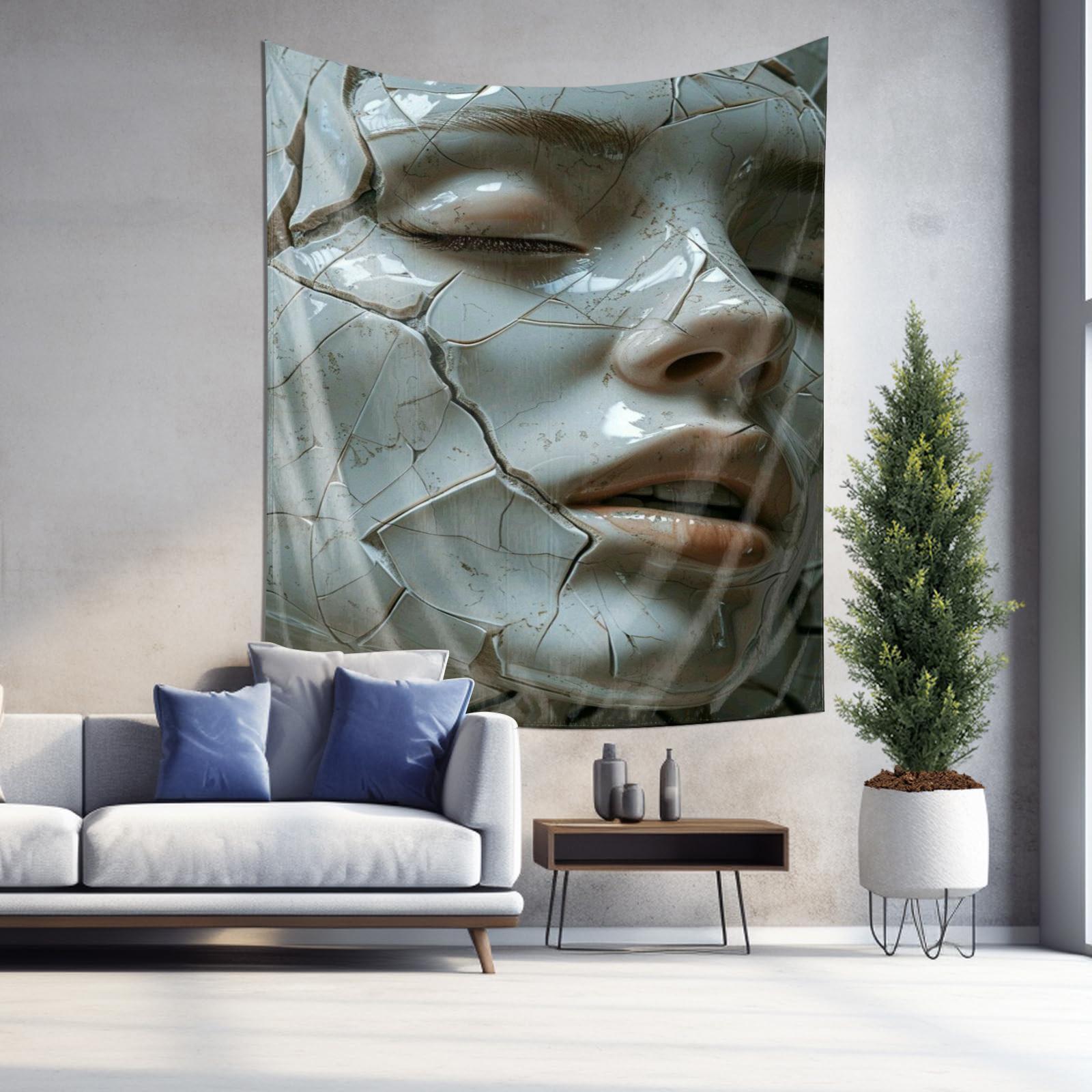 Elegance of Breakage and Repair Modern Art Cracked Face Tapestry in Elegant Blue 74x94cm(29x37in)
Elegance of Breakage and Repair Modern Art Cracked Face Tapestry in Elegant Blue 74x94cm(29x37in)