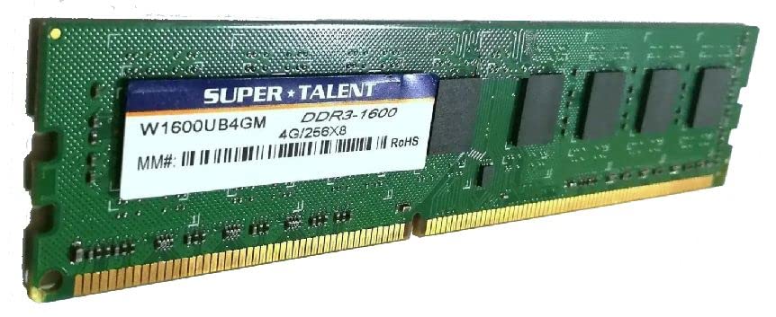 SuperTalent Micron Chip 4GB 240pin Memory Module for Desktop PC W1600UB4GM PC3-12800 DDR3-1600 U-DIMM
SuperTalent Micron Chip 4GB 240pin Memory Module for Desktop PC W1600UB4GM PC3-12800 DDR3-1600 U-DIMM
