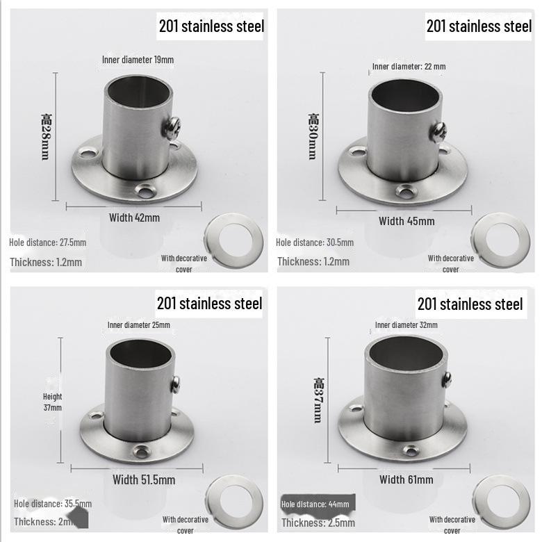 Фланец из нержавеющей стали 304, утолщенное сиденье для штанги для гардероба и держатель для душевой шторы 32mm, 1 piece, no screws
Фланец из нержавеющей стали 304, утолщенное сиденье для штанги для гардероба и держатель для душевой шторы 32mm, 1 piece, no screws