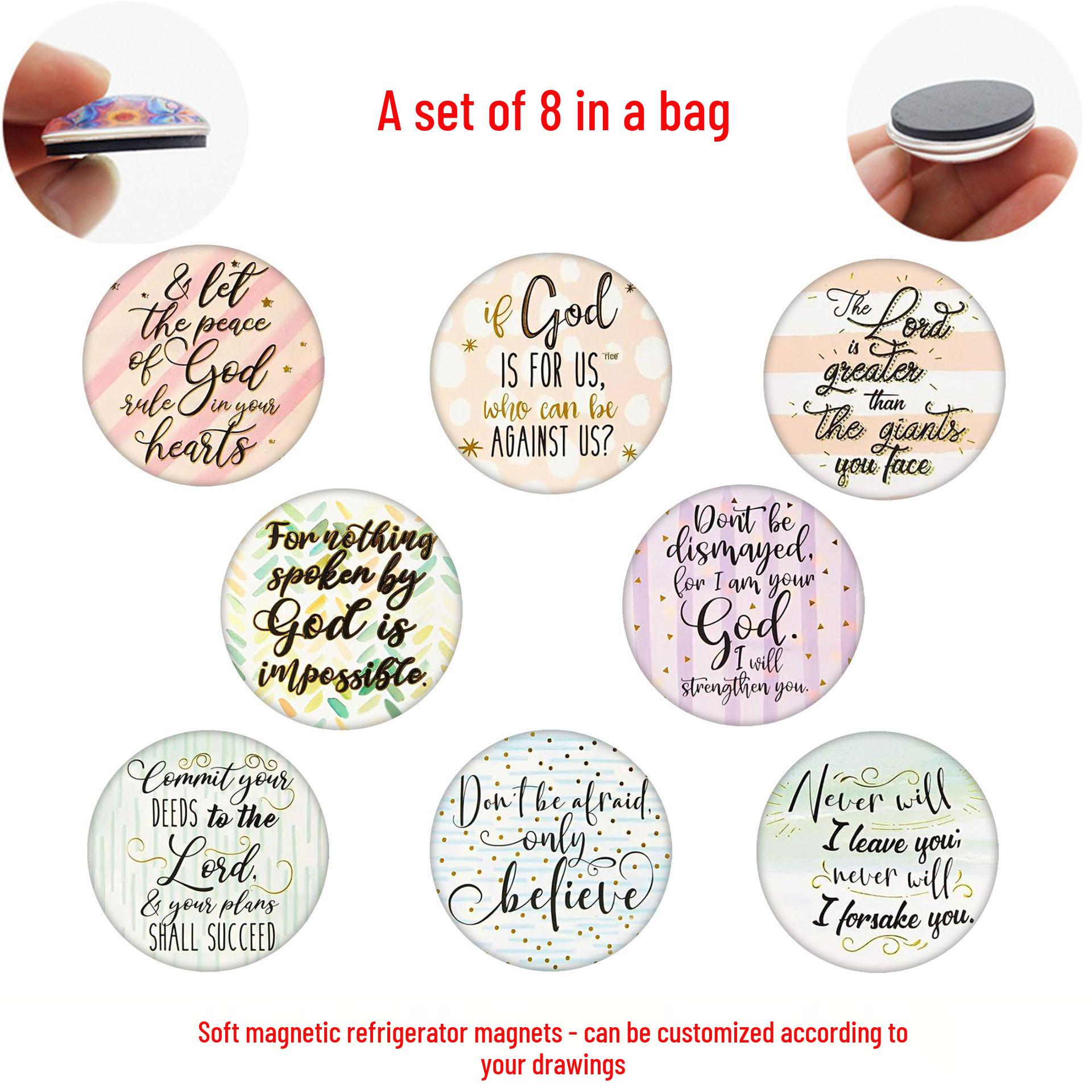 Inspirational Magnetic Glass Sticker for Fridge with Positive Short Sentences 25 mm Refrigerator Magnet Set of 8 (SJB237)
Inspirational Magnetic Glass Sticker for Fridge with Positive Short Sentences 25 mm Refrigerator Magnet Set of 8 (SJB237)