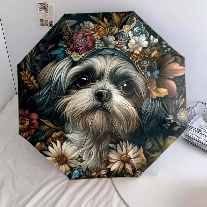 Retro Shih Tzu pattern, automatic folding umbrella, portable and foldable design, 8 ribs, a Christmas or birthday gift.
Retro Shih Tzu pattern, automatic folding umbrella, portable and foldable design, 8 ribs, a Christmas or birthday gift.