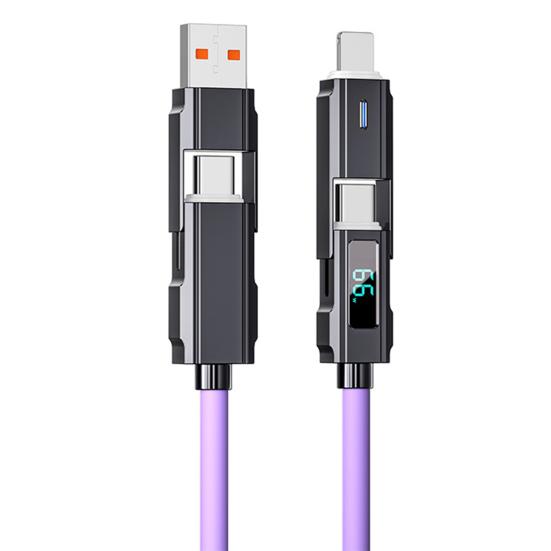 100 СМ 4-в-1 зарядный кабель для дисплея со светодиодной подсветкой USB Type-C 8-контактный PD Портативная быстрая зарядка фиолетовый
100 СМ 4-в-1 зарядный кабель для дисплея со светодиодной подсветкой USB Type-C 8-контактный PD Портативная быстрая зарядка фиолетовый