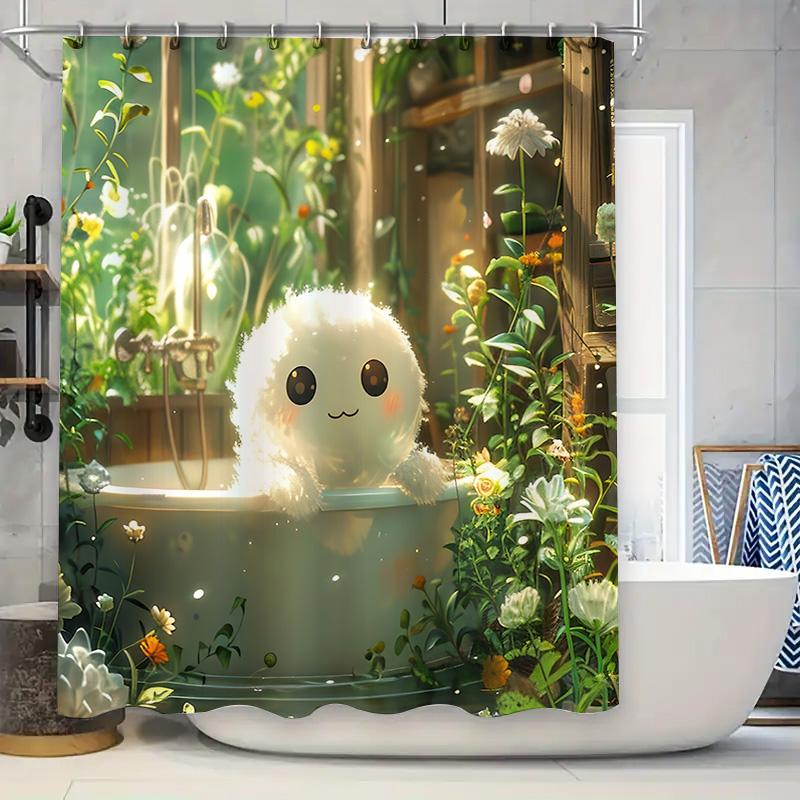 Adorable Cute Creature Shower Curtain For Bathroom - Soft And Plush Design With Floral Background Waterproof Durable Easy-Clean W60H190(CM)-1 Pcs
Adorable Cute Creature Shower Curtain For Bathroom - Soft And Plush Design With Floral Background Waterproof Durable Easy-Clean W60H190(CM)-1 Pcs