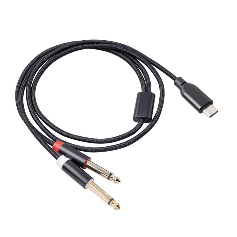 Type C to 6.35mm Y Cable Flexible USB C to 6.35mm 1/4inch TRS Cable Wide Compatibility, Excellent Sound Quality 1 meter
Type C to 6.35mm Y Cable Flexible USB C to 6.35mm 1/4inch TRS Cable Wide Compatibility, Excellent Sound Quality 1 meter