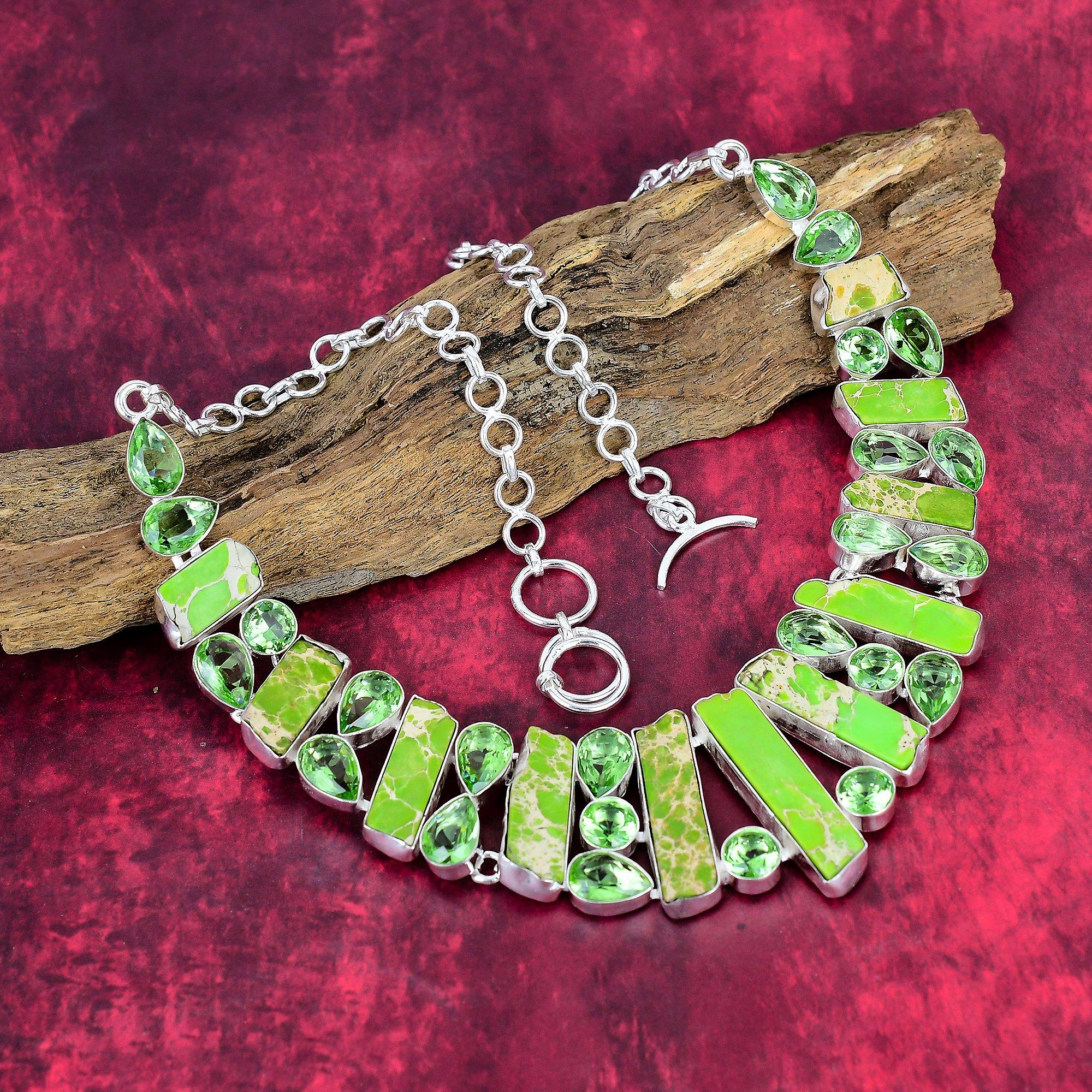 Green Sea Sediment & Tsavorite 925 Solid Sterling Silver Necklace Adjustable, Chain Necklace Handmade Gemstone Jewelry, For Thanksgiving
Green Sea Sediment & Tsavorite 925 Solid Sterling Silver Necklace Adjustable, Chain Necklace Handmade Gemstone Jewelry, For Thanksgiving
